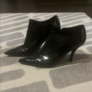 Nine West Black Patent Leather Booties